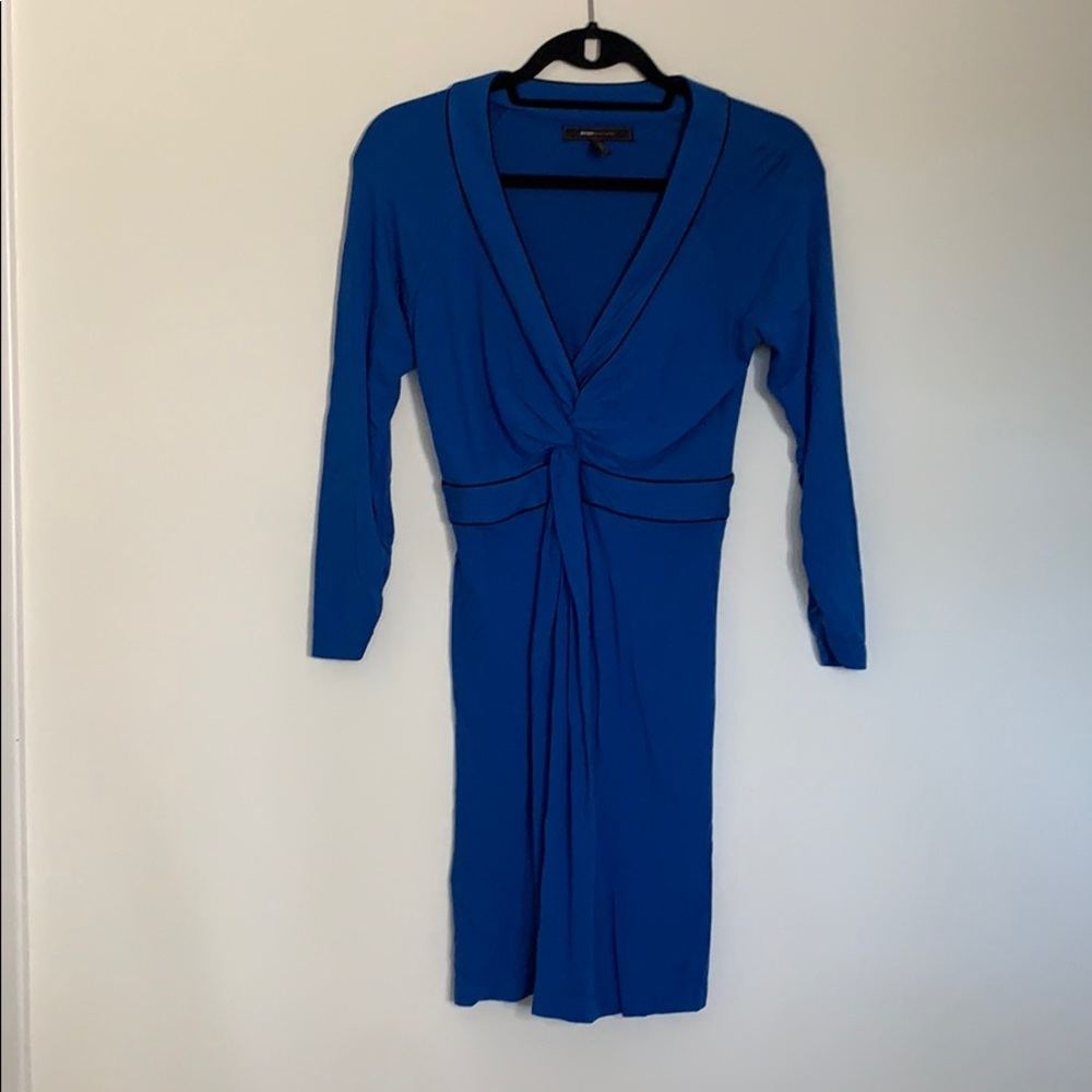 BCBG Maxazria royal blue dress with black trim